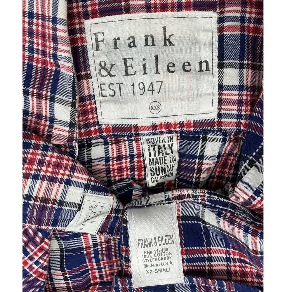 Frank & Eileen Plaid Multicolor Barry Button Up Shirt Size XXS